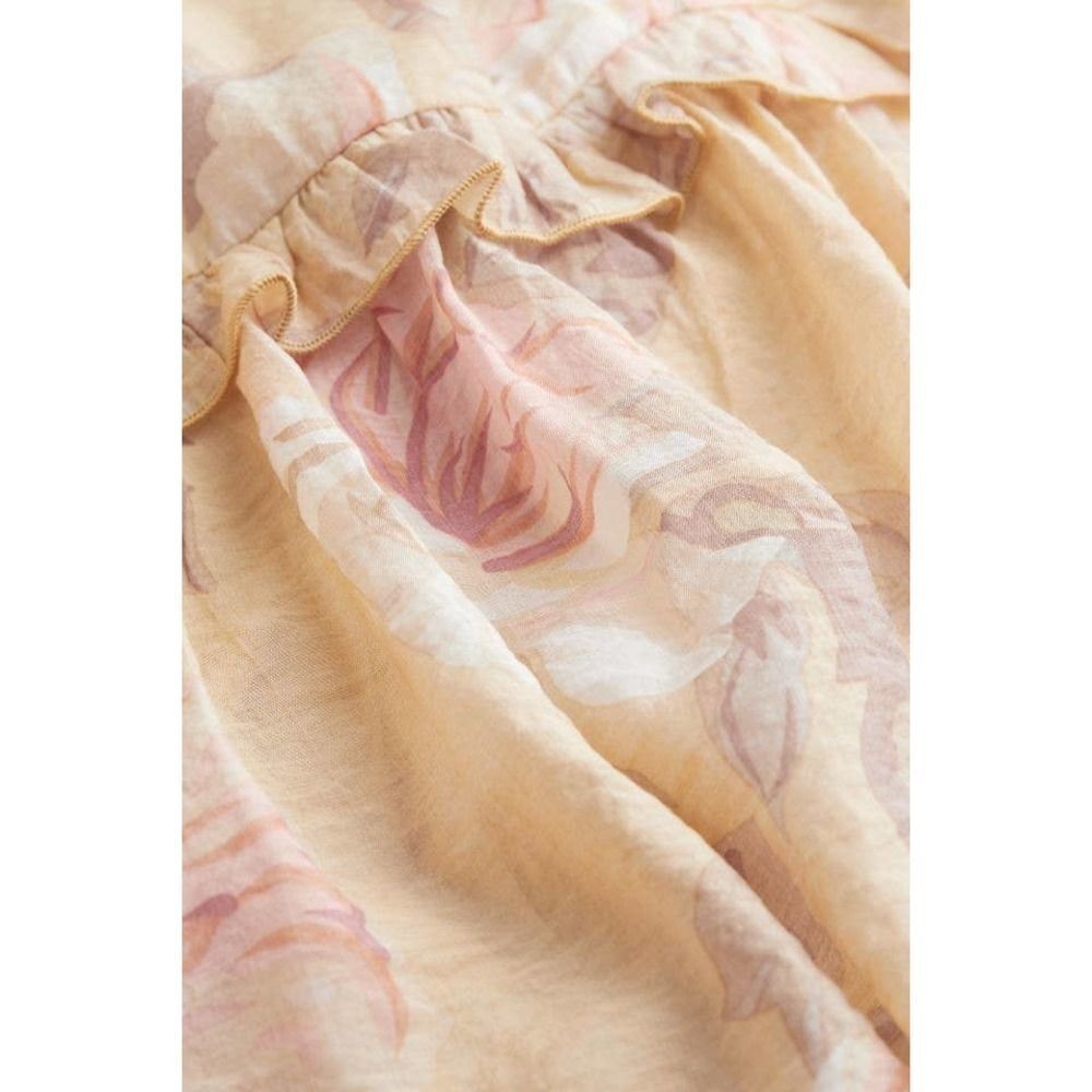 H&M Cut Out Dress Frills Pastel Floral Print - Picture 7 of 12